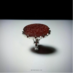 Red-Brown Yemeni Agate with Handmade Silver Ring MR0013