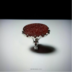 Red-Brown Yemeni Agate with Handmade Silver Ring MR0013