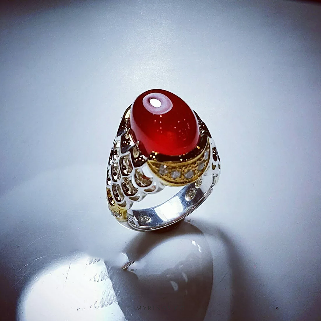 MR0018-Yemeni-agateMy-Rings.com3_-1 (1) Red onyx with silver handmade stirrup MR0018