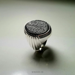 Handmade ring with black Yemenite agate MR0024