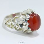 Red Yemeni Agate with Handmade Silver Ring MR0043
