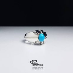 Original Neyshaburi Turquoise With Handmade Silver Ring