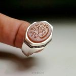 Handmade Silver Ring With Original Brown Yemeni Akeek MR0049