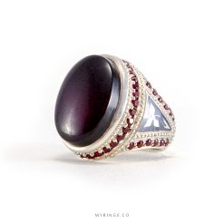 Exquisite Yemeni Shafatolabd Agate With Handmade Silver Ring MR0065