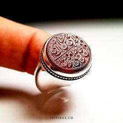 Handmade Silver Ring With Original Red Yemeni Agate MR0091