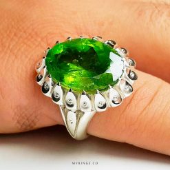 Natural Peridot with Handmade Silver Ring MR0096