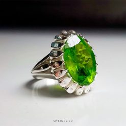 Natural Peridot with Handmade Silver Ring MR0096