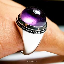 Natural Amethyst Stone With Silver 925 Ring MR0100