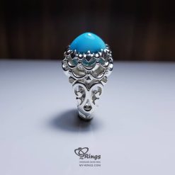 Nishapur Turquoise With Handmade Silver Ring