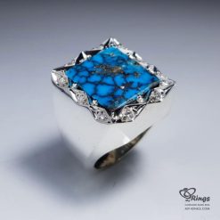 Natural Turquoise With Handmade Silver Ring
