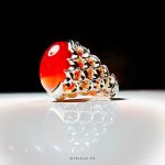 Handmade Silver 925 Ring With Red Natural Akik MR0141