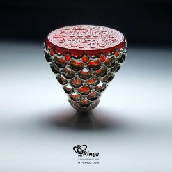 Hand Engraved Red Yemeni Agate With Luxury Handmade Silver 925 Ring
