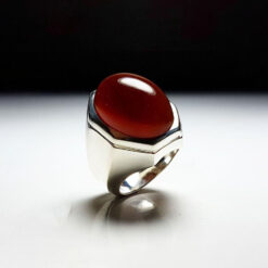 Red Yemeni Agate On Handmade Silver 925 Ring