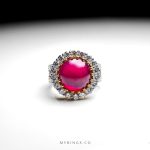 Royal Gold Ring With Red Ruby And Brillinat