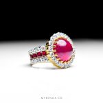 Royal Gold Ring With Red Ruby And Brillinat