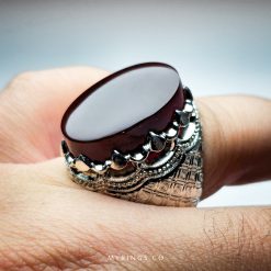 Elegant Handmade Sterling Silver Ring With Karazi Yemeni Agate