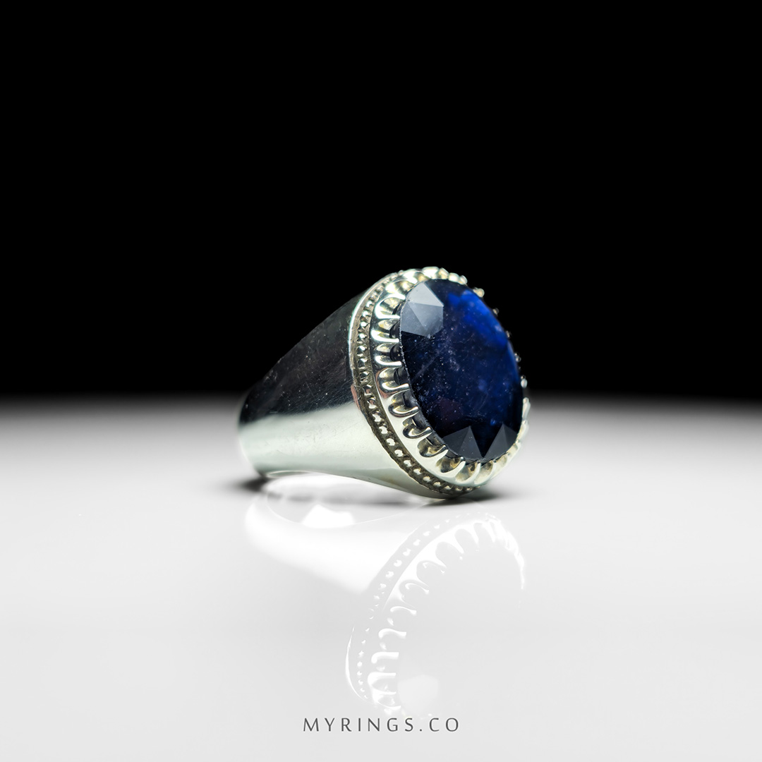 MR0407 Special Natural Sapphire With Sterling Silver Ring (1) Special Natural Sapphire With Sterling Silver Ring