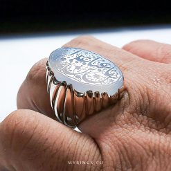 Handcrafted Silver 925 Ring with Light Blue Yemeni Agate Stone
