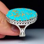 Golden Vein Turquoise in Handmade 925 Sterling Silver Ring MR0432