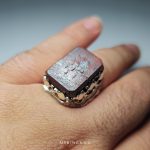 Elegant 925 Silver Ring with Natural Hematite Stone Featuring Seven Jalal and Ayat al-Kursi Engravings