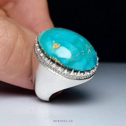 Handcrafted Silver Ring with Nishaburi Turquoise