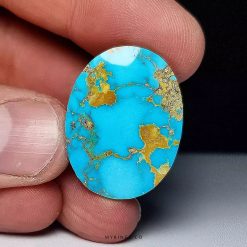 Stunning Blue Nishapur Turquoise Stone with Golden Veins MR0463
