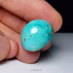 Enchanting Blue-Green Nishapur Turquoise Stone with Golden Veins