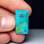 Stunning Blue Nishapur Turquoise with Natural Green Veins - A Luxurious Gemstone