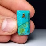 Stunning Blue Nishapur Turquoise with Natural Green Veins - A Luxurious Gemstone