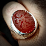 Ultra-Luxury Handcrafted Silver King Ring with Yemeni Red Agate and Special Engraving