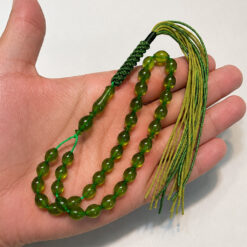 Luminous Emerald Green Shah Maqsood 33 Bead Tasbih